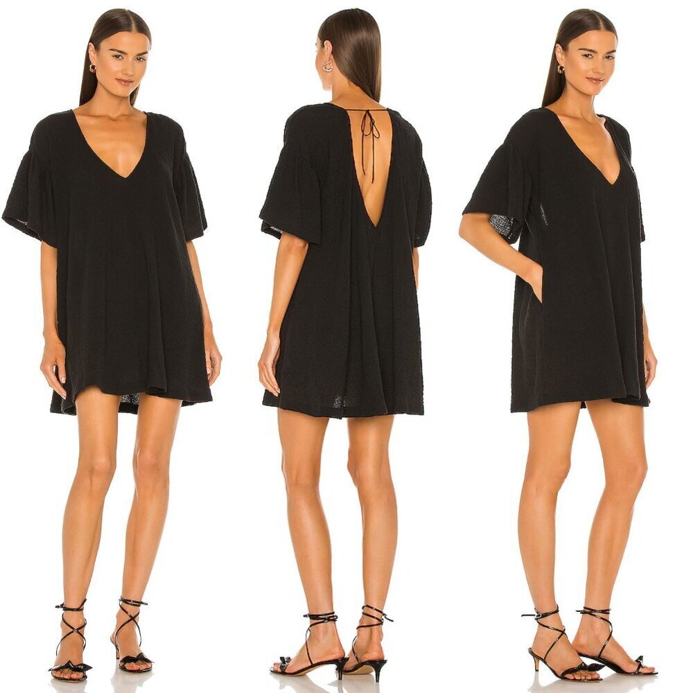 New! L'Academie Black Marva Mini Dress Size Large 23450